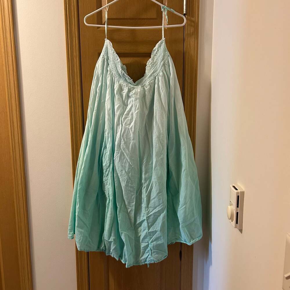 Kaktus Vintage Tie-Up Broomstick Skirt Light Blue